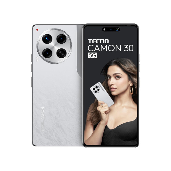 Image of Tecno CAMON 30 5G (Uyuni Salt White, 12GB+512GB) | 100MP OIS Camera + 50MP Auto Focus Selfie | 6.78" LTPS AMOLED Display | MediaTek Dimensity 7020 | 5000mAh Battery &amp; 70W Charger