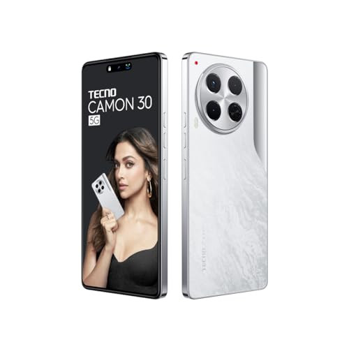 Tecno CAMON 30 5G Uyuni Salt White 8GB256GB 100MP OIS Camera 50MP Auto Focus Selfie 678 LTPS AMOLED Display MediaTek Dimensity 7020 5000mAh Battery 33W Charger