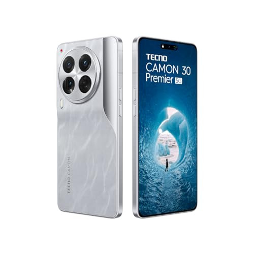 Tecno CAMON 30 Premier 5G Snowy Silver 12GB512GB 50 MP Camera 677 LTPO AMOLED Display MediaTek Dimensity 8200 5000mAh Battary 70W Charger PolarAce Image Processor