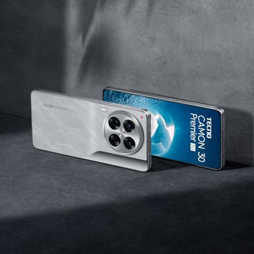 Tecno CAMON 30 Premier 5G Snowy Silver 12GB512GB 50 MP Camera 677 LTPO AMOLED Display MediaTek Dimensity 8200 5000mAh Battary 70W Charger PolarAce Image Processor