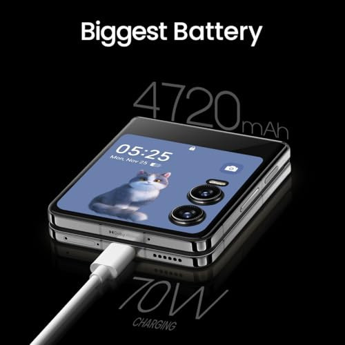 TECNO Phantom V Flip 2 Moondust Grey 8GB256GB Strongest Flip Ever 4720mAh with 70W Charger Advance AI Features 50MP OIS50MP Camera 69 120Hz AMOLED Main 364 AMOLED Cover Screen