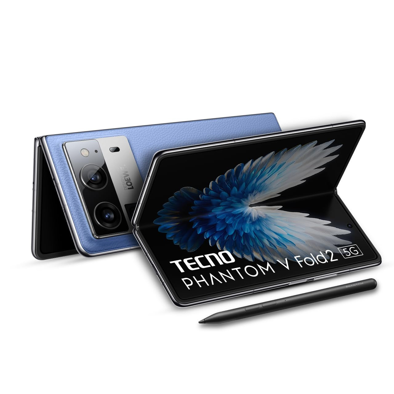 Tecno Phantom V Fold 2 Rippling Blue 12GB512GB Strongest Fold Ever Largest Battery in Fold Segment-5750mAh Segment Largest Display Rear - Triple 50MP Camera with OIS 70W Fast Charger