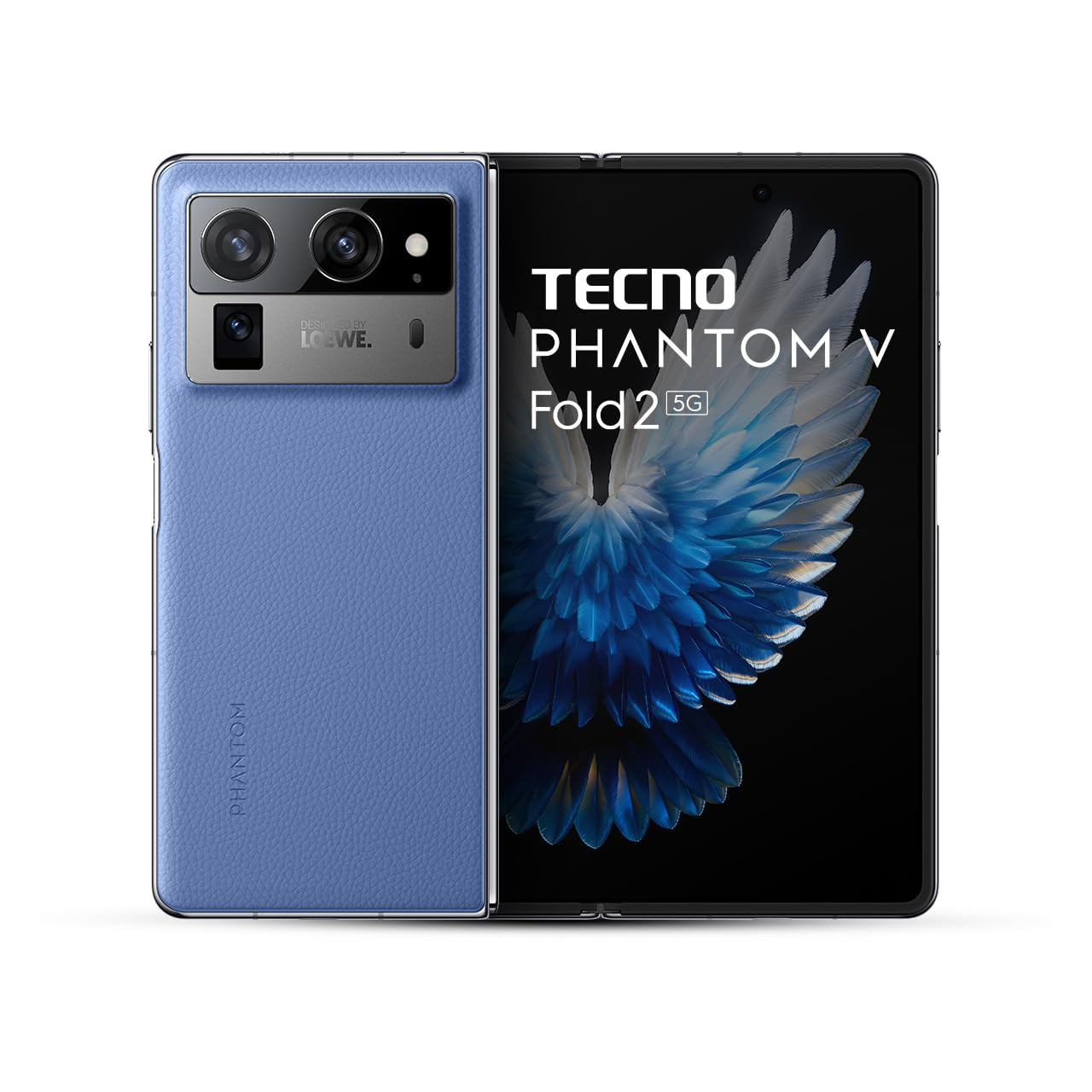 Tecno Phantom V Fold 2 Rippling Blue 12GB512GB Strongest Fold Ever Largest Battery in Fold Segment-5750mAh Segment Largest Display Rear - Triple 50MP Camera with OIS 70W Fast Charger