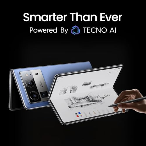 Tecno Phantom V Fold 2 Rippling Blue 12GB512GB Strongest Fold Ever Largest Battery in Fold Segment-5750mAh Segment Largest Display Rear - Triple 50MP Camera with OIS 70W Fast Charger
