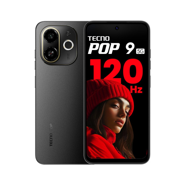 Image of Tecno POP 9 5G (Midnight Shadow, 4GB+64GB) | Advanced AI Features | 108MP Ultra Clear AI Camera | D6300 Powerful Processor | 5 Year Lag Free Fluency | 5000 mAh Battery | in Built Infrared and NFC