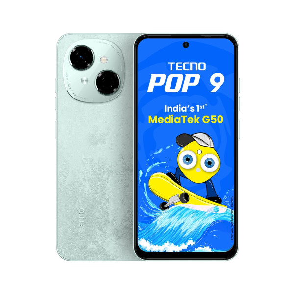 Image of Tecno POP 9 (Magic Skin Green, 3GB+64GB) |India's 1st Mediatek G50 | IP54 Rated | IR Remote | Dual Speaker with DTS | 36 Month Lag Free Fluency | 15W Fast Charging Support | 5000 mAh Battery