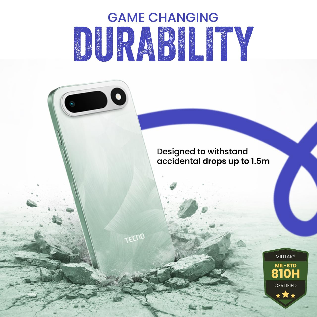 Tecno POP X 5G Ripple Green 4GB128GB 6500mAh45W Fast Charger IP64 Pro MIL-STD 810H Protection Upto 18GB RAM Fastest 8X Network Speed with URSP 120Hz Smooth Display 50MP Camera