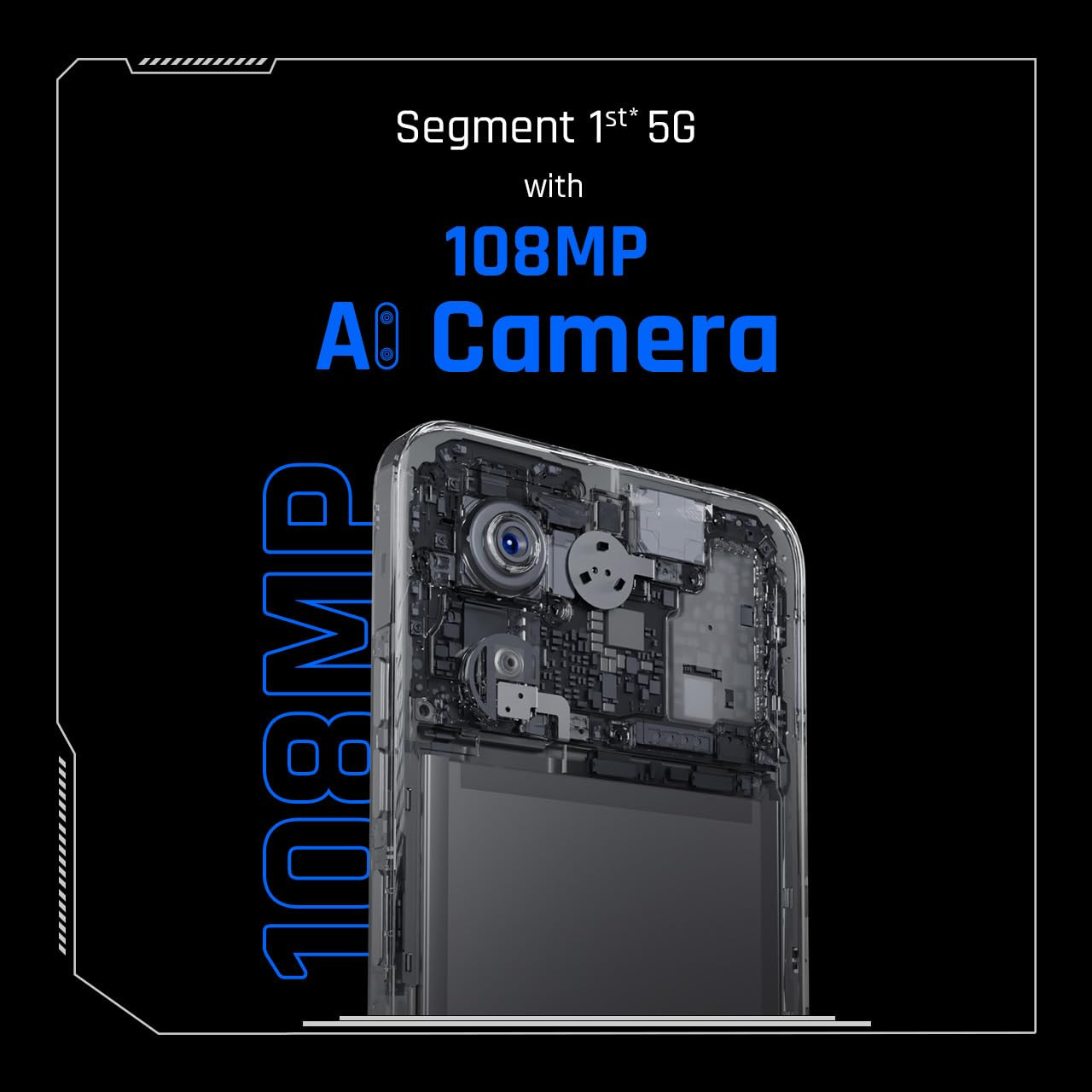 TECNO POVA 6 NEO 5G Midnight Shadow 8GB256GB Advanced AI Features 108MP Ultra Clear AI Camera D6300 Powerful Processor 5 Year Lag Free Fluency 5000 mAh Battery InBuilt Infrared and NFC