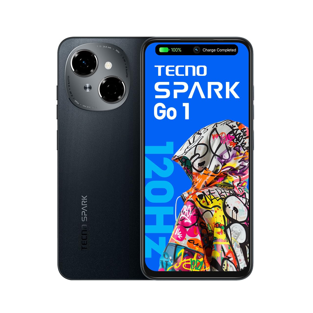 TECNO Spark GO 1 Startrail Black 4GB64GB 4 Years Lag Free Fluency 667 120Hz Smooth Display 8GB Bigger RAM in-Built Infrared Remote Dual Speakers with DTS AI Call Noise Reduction