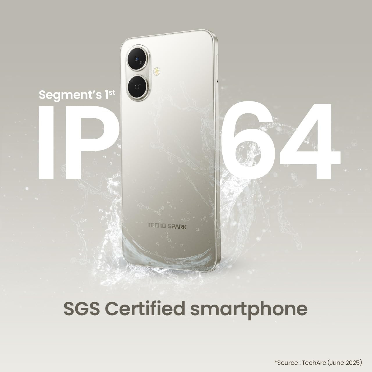TECNO Spark GO 2 Titanium Grey 4GB64GB Segment 1st IP64 SGS Certified Segments 1st AI with Indian Languages Segments 1st No Network Communications 120Hz Display 5000mAh Battery