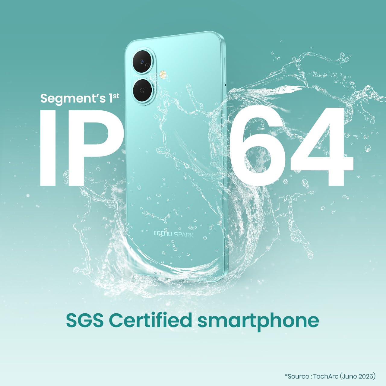 TECNO Spark GO 2 Turquoise Green 4GB64GB  Segment 1st IP64 SGS Certified  Segments 1st AI with Indian Languages Segments 1st No Network Communications  120Hz Display  5000mAh Battery