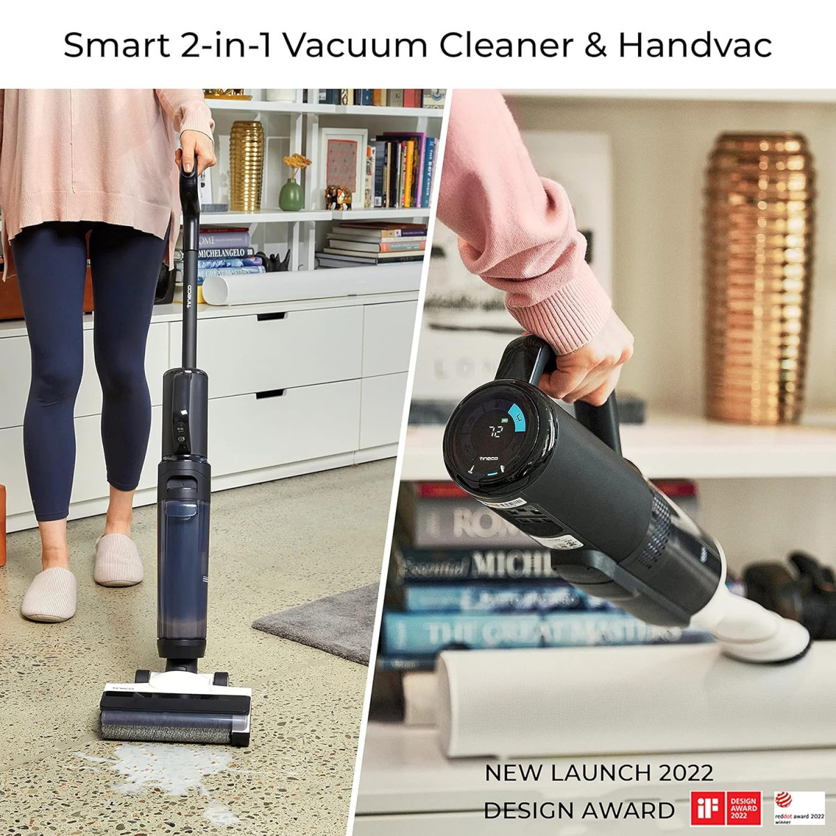 Tineco S5 Combo Cordless Vacuum Cleaner Wet  Dry Automatic Floor Washer  Handheld Cordless Vacuum for all Corners of Home With LCD Display Smart App  Voice Control