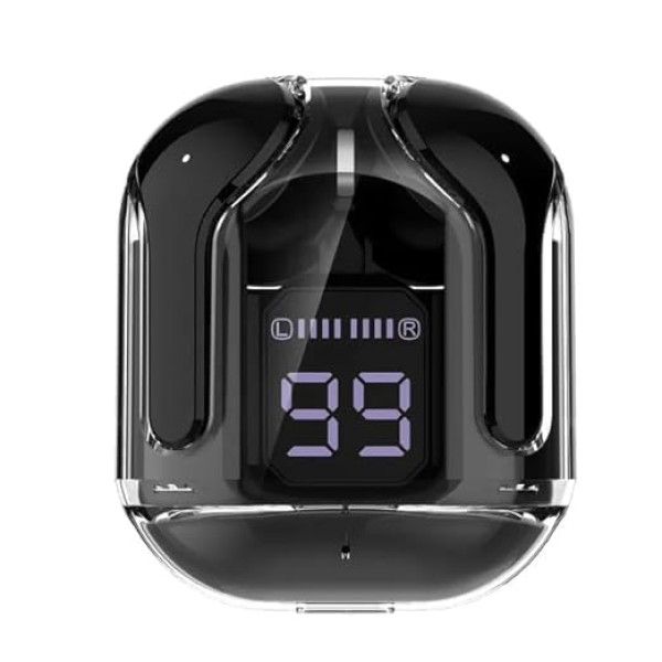 Image of True Wireless Stereo Wireless(T6) Earbuds, Ultrapods max TWS Bluetooth Earphones with Charging Case and LED Digital Display, Microphone, Works with iPhone Android and Bluetooth Devices (Black)