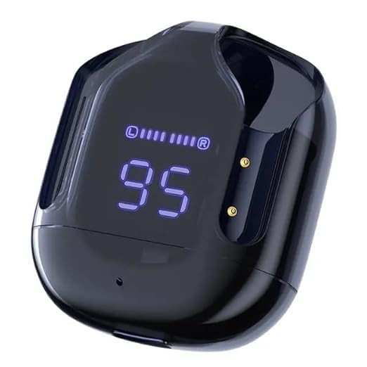 True Wireless Stereo WirelessT6 Earbuds Ultrapods max TWS Bluetooth Earphones with Charging Case and LED Digital Display Microphone Works with iPhone Android and Bluetooth Devices Black