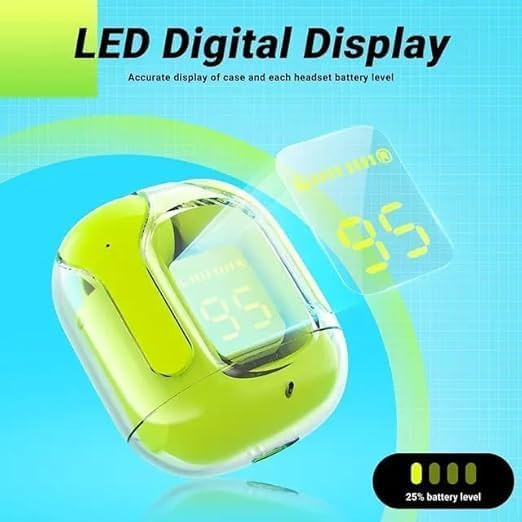 True Wireless Stereo WirelessT6 Earbuds Ultrapods max TWS Bluetooth Earphones with Charging Case and LED Digital Display Microphone Works with iPhone Android and Bluetooth Devices Black