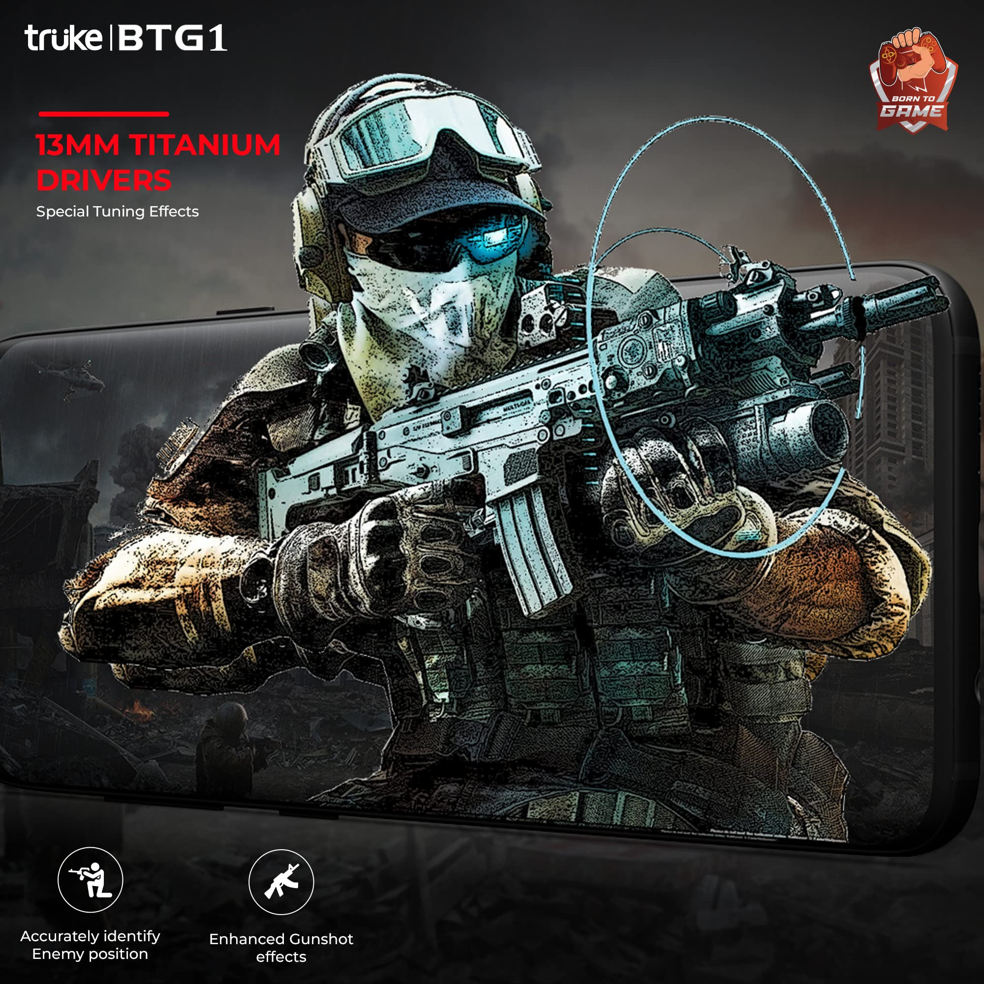 truke Buds BTG1 True Wireless Earbuds with Environmental Noise CancellationENC Quad MEMS Mic for Clear Calls Up to 48hrs of Playtime 60ms Low Latency Bluetooth 51 IPX4