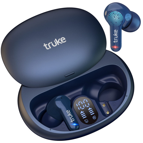 Image of truke Buds S1 Bluetooth Truly Wireless in Ear Earbuds with Mic with Environmental Noise Cancellation(ENC) &amp; Quad MEMS for Clear Calls Up to 72hrs of Playtime Premium Sliding Case Low Latency 5.1 IPX4