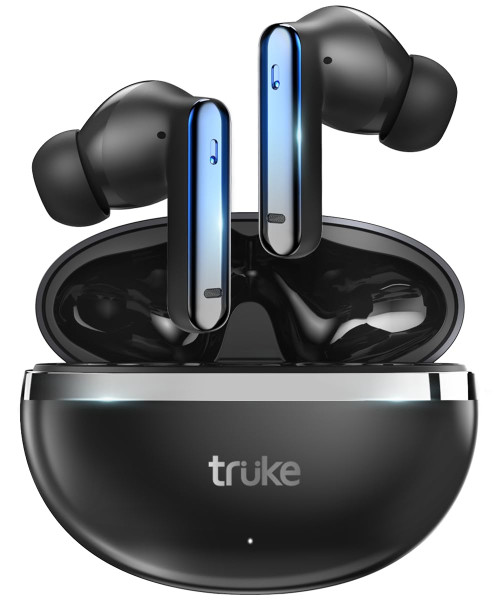 Image of truke [Just Launched Buds Q1 Lite True Wireless Earbuds with 48H Playtime, Crystal-Clear Calls, Fast Charging, Elegant Royal Design, Bluetooth 5.4, Noise Cancellation, Gaming Mode, Brand Warranty