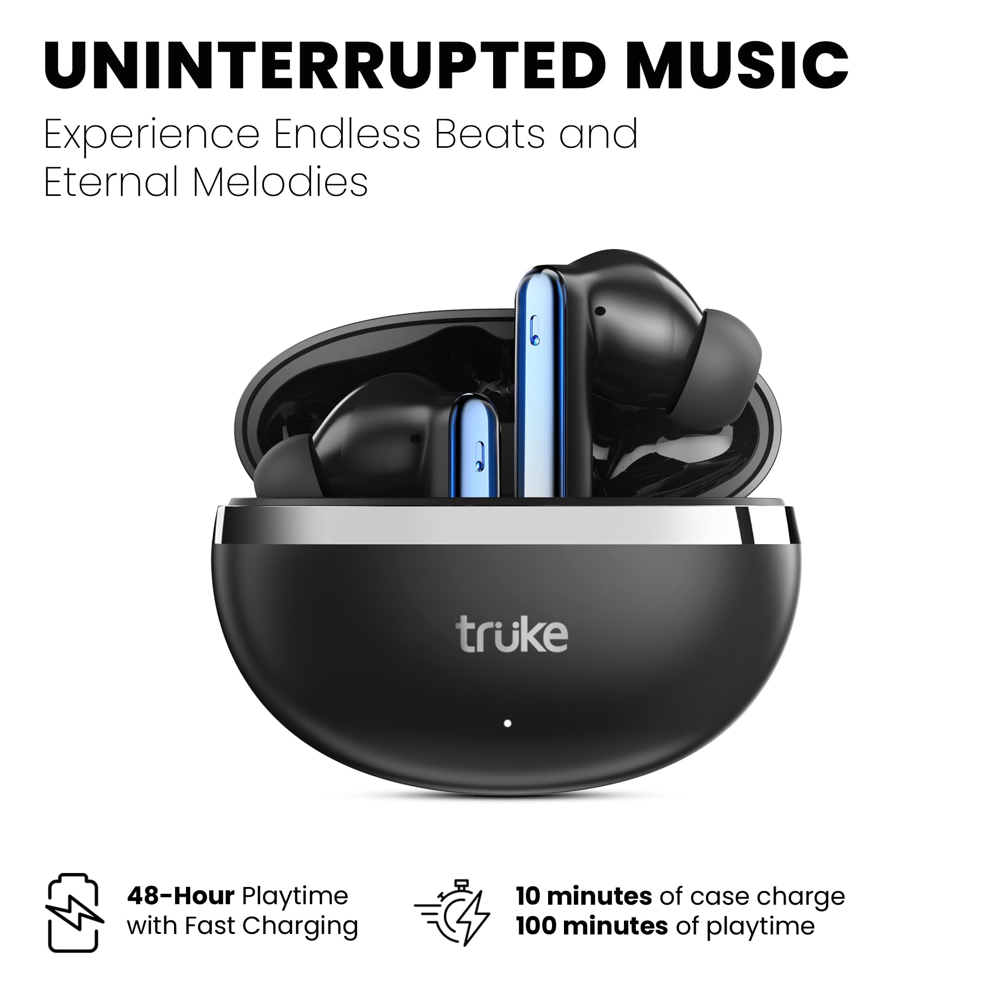 truke Just Launched Buds Q1 Lite True Wireless Earbuds with 48H Playtime Crystal-Clear Calls Fast Charging Elegant Royal Design Bluetooth 54 Noise Cancellation Gaming Mode Brand Warranty