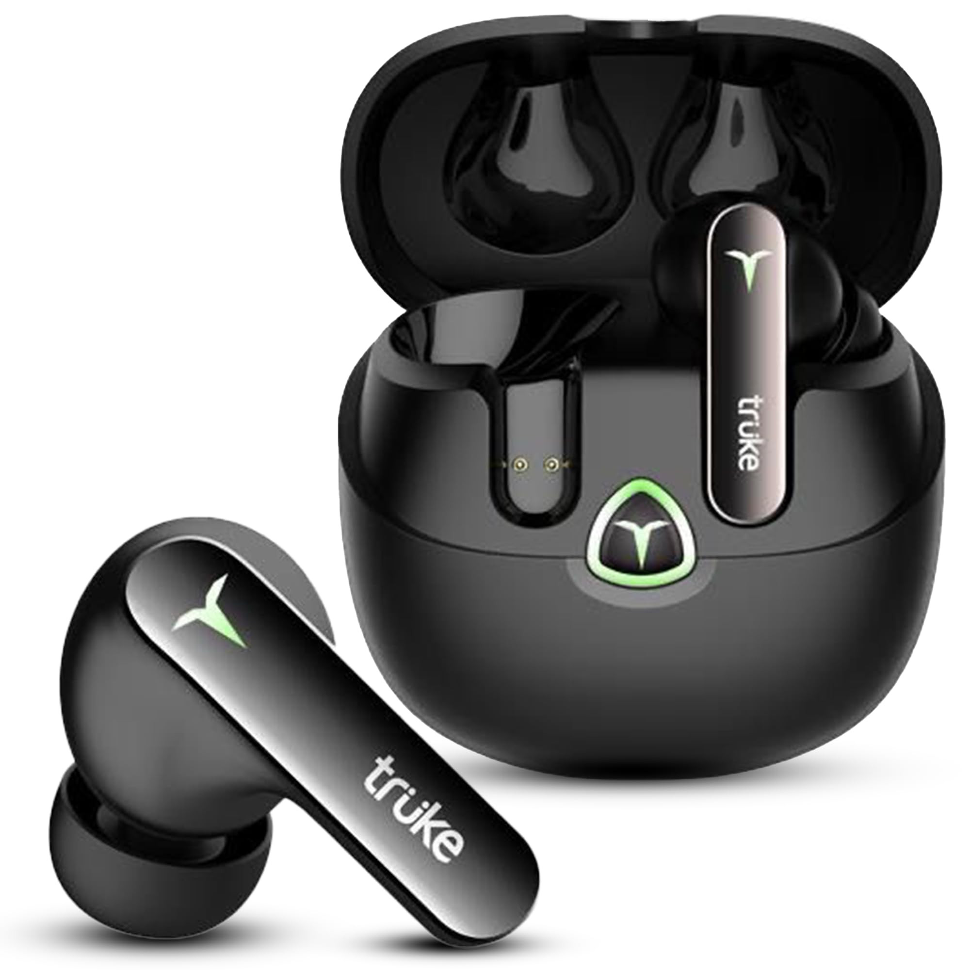 truke New Launch BTG Flex True Wireless in Ear Earbuds Dual Pairing Ear Buds 40ms Low Latency Gaming Mode 60H Playtime Fast Charging HiFi DSP Sound Quad-Mic ENC 13mm DriverBluetooth 54Black