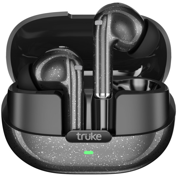 Image of truke New Launch Buds Aura True Wireless in Ear Earbuds with 70Hrs of Playtime and Fast Charging Ear Buds, 13mm Titanium Drivers, Quad-MIC ENC TWS, 40ms Low Latency Gaming Buds, BT 5.4 (CarbonBlack)