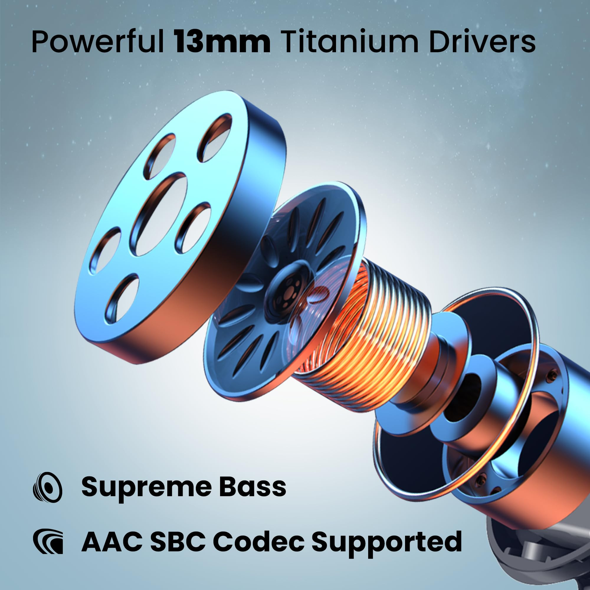 truke New Launch Buds Aura True Wireless in Ear Earbuds with 70Hrs of Playtime and Fast Charging Ear Buds 13mm Titanium Drivers Quad-MIC ENC TWS 40ms Low Latency Gaming Buds BT 54 CarbonBlack