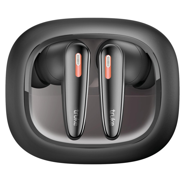 Image of truke New Launch Crystal Bass True Wireless in Ear Earbuds with 13mm Drivers, 70H Playtime Fast Charge, Made in India, HiFi Sound TWS, 40ms Low Latency, 4Mics ENC, BT 5.4 (Matte Black)