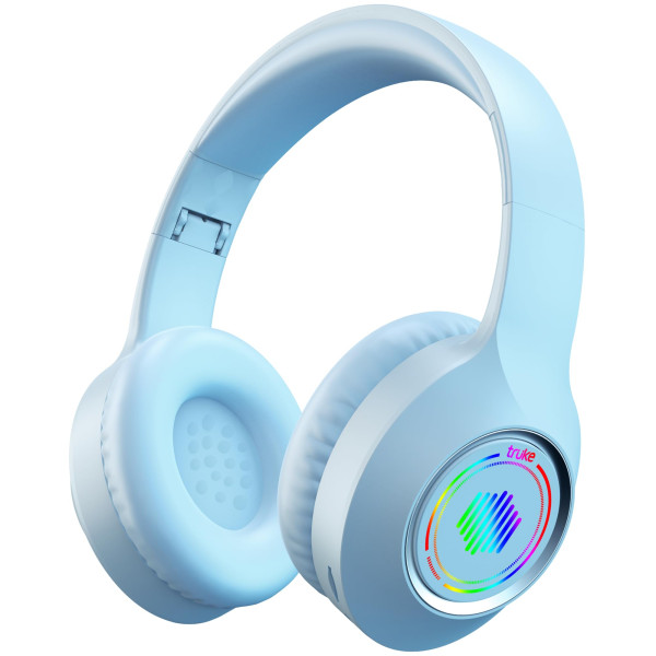 Image of truke Newly Launched BTG 500 Over The Ear Gaming Headphone with 40mm Drivers, 10H of Playtime, Dual Pairing, Gaming Mode (50ms Latency) with RGB LEDs, TF Card with Volume Control, BT 5.4 (Sky Blue)