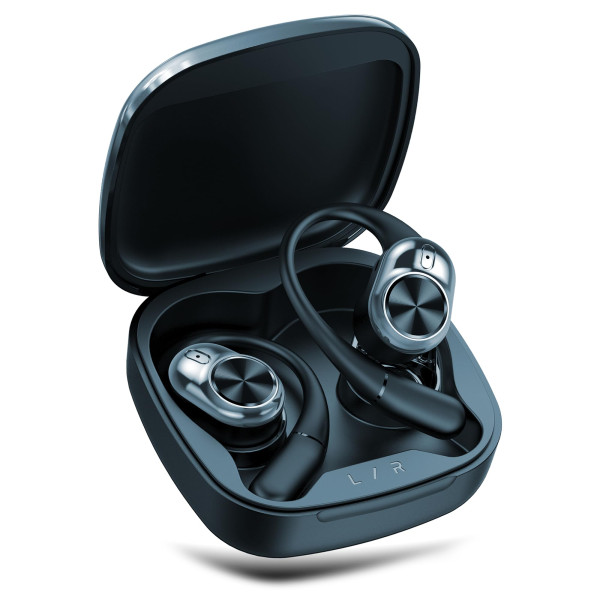 Image of truke Newly Launched Buds Infinity Open Ear Wireless Earbuds with 70Hours of Playtime, 16mm Titanium Speaker, Quad Mic PureVoice™ ENC for Clear Calls, Dual Pairing, Fast Charging OWS - Royal Blue