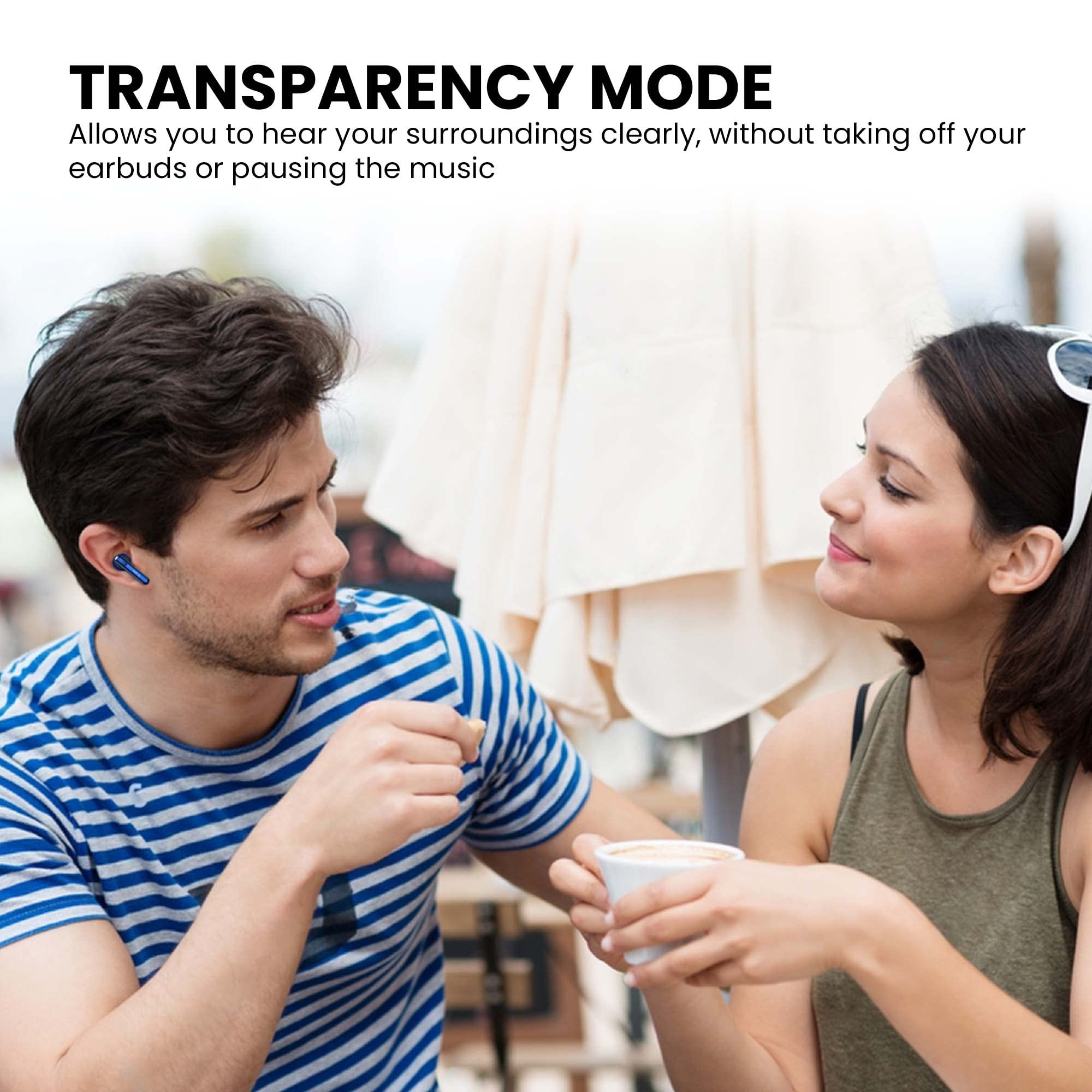 truke Newly Launched Buds Vibe True Wireless in Ear Earbuds with 35dB Real ANC Quad Mic ENC 13mm Big Speaker 4 EQ Modes 48H Playtime Fast Charge 40ms Low Latency AAC Codec BT 53 IPX5Blue