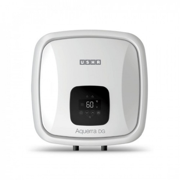 Image of Usha Aquerra Dg 15 Litre 5 Star Digital Storage Water Heater With Remote (White), Wall Mounting