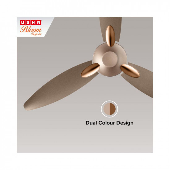 Usha Bloom Daffodil Goodbye Dust Ceiling Fan 1250mm Sparkle Golden and Brown