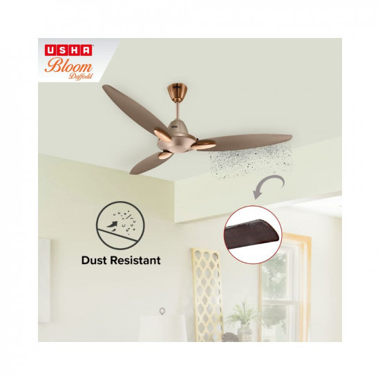 Usha Bloom Daffodil Goodbye Dust Ceiling Fan 1250mm Sparkle Golden and Brown