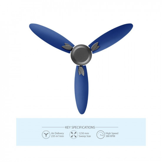 Usha Bloom Magnolia 1250mm wattage 78 Goodbye Dust Ceiling Fan