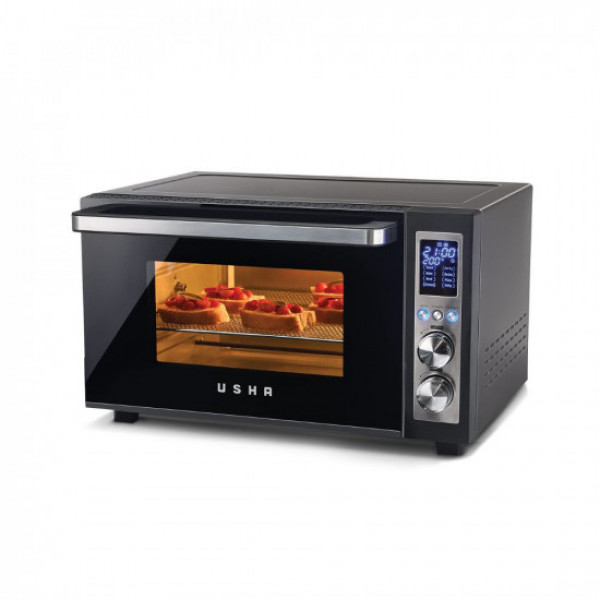 Image of Usha CALYPSO Digital Air Fryer Oven Toaster Grill (OTG) 30 Litre capacity All in one- Air Fry, Bake, Dehydrate, Toast, Broil | Digital Display | 8 Cooking Options, 8 accessories |2 Yrs Warranty Black