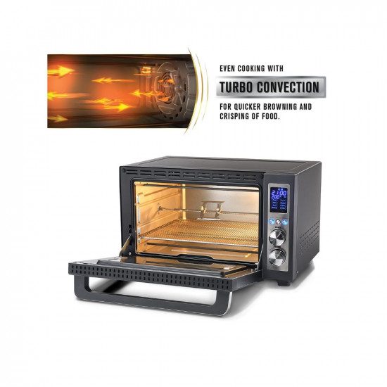 Usha CALYPSO Digital Air Fryer Oven Toaster Grill OTG 30 Litre capacity All in one- Air Fry Bake Dehydrate Toast Broil Digital Display 8 Cooking Options 8 accessories 2 Yrs Warranty Black