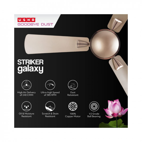 Usha Striker Galaxy 1200mm 56 Watt Energy Efficient 1 Star Rated Power Saving High Speed Oil  Dust Resistant Ceiling Fan 