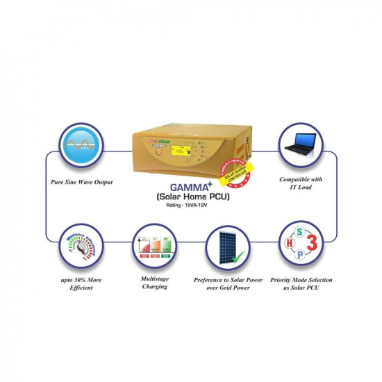 UTL Gamma Plus rMPPT Solar Hybrid Inverter 1000VA- 12Volt- 40Amp Charger 1kVA 12V
