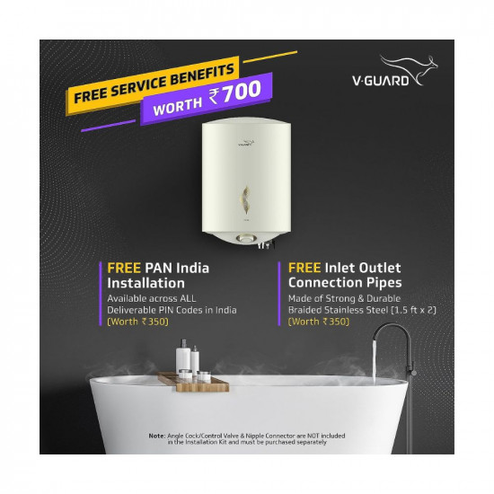 V-Guard Victo 10 Litre Water Heater with Free Installation Free Connection Pipes BEE 5 Star Rated White 10 Litre