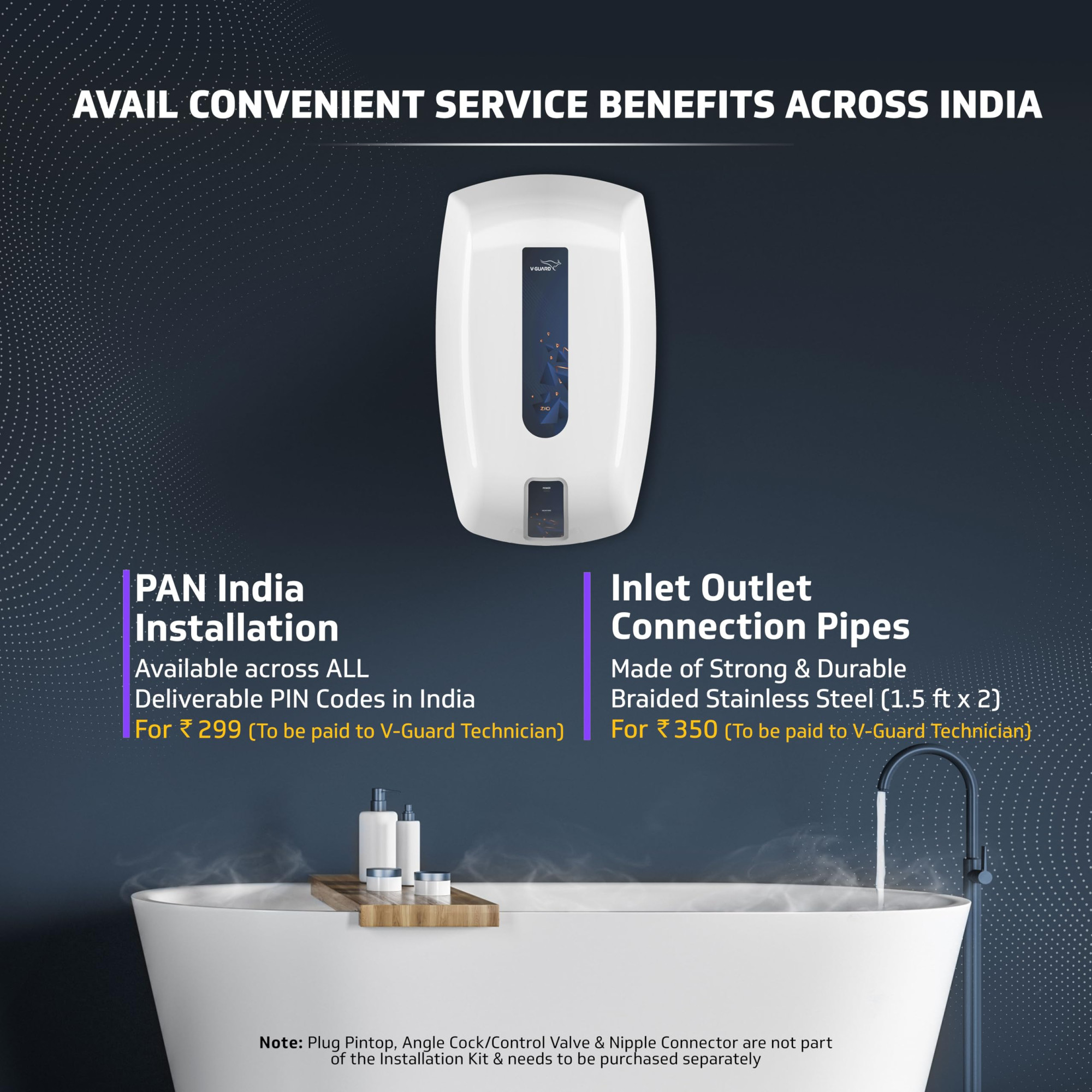 V-Guard Zio Geyser 5 Litre Instant Water Heater Advanced Multi-Layered Safety 3000 W Powerful Heating Suitable For Kitchen Bathroom 5 Year Inner Tank Warranty by V-Guard White-Blue