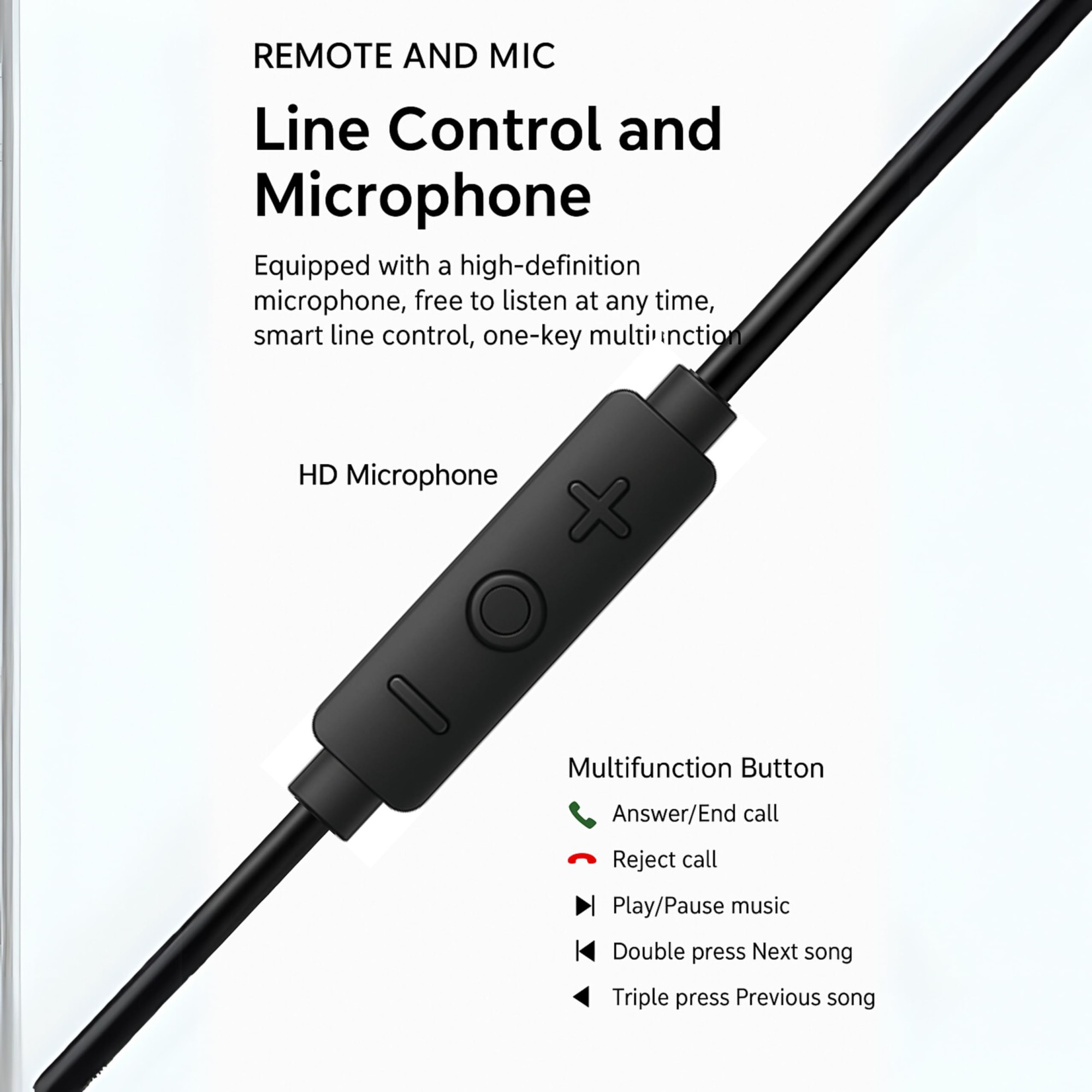 VEROX Type C Wired Earphone 142mm Copper Bass Driver with Inline Control HD Mic and Volume Control Tangle-Free Cable Compatible with Type-C Devices- Black