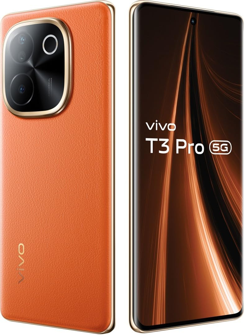 vivo T3 Pro 5G Sandstone Orange 8GB RAM 128GB Storage Snapdragon 7 Gen 3 Processor AMOLED Display Dual Nano-SIM 5500mAh Battery