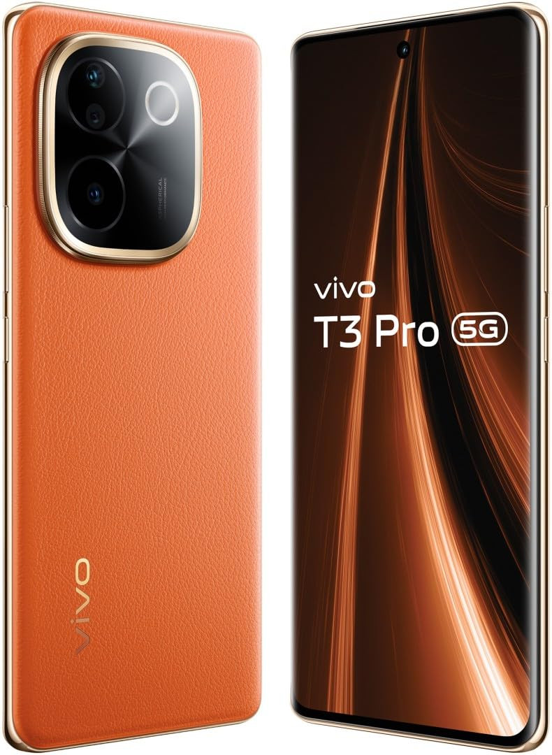 vivo T3 Pro 5G Sandstone Orange 8GB RAM 256GB Storage Snapdragon 7 Gen 3 Processor 120Hz AMOLED Display Dual Nano-SIM 5500mAh Battery