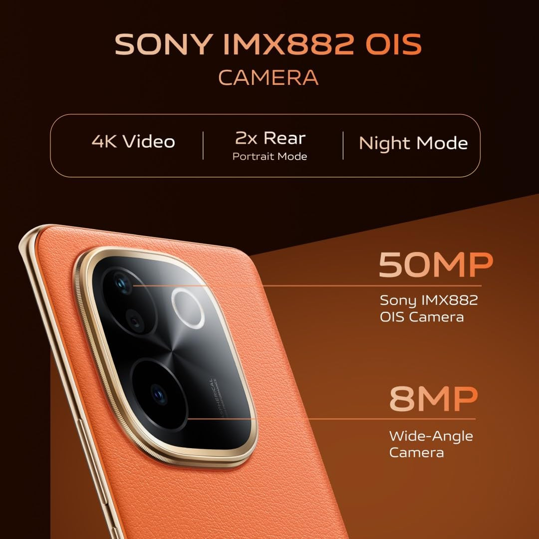 vivo T3 Pro 5G Sandstone Orange 8GB RAM 256GB Storage Snapdragon 7 Gen 3 Processor 120Hz AMOLED Display Dual Nano-SIM 5500mAh Battery