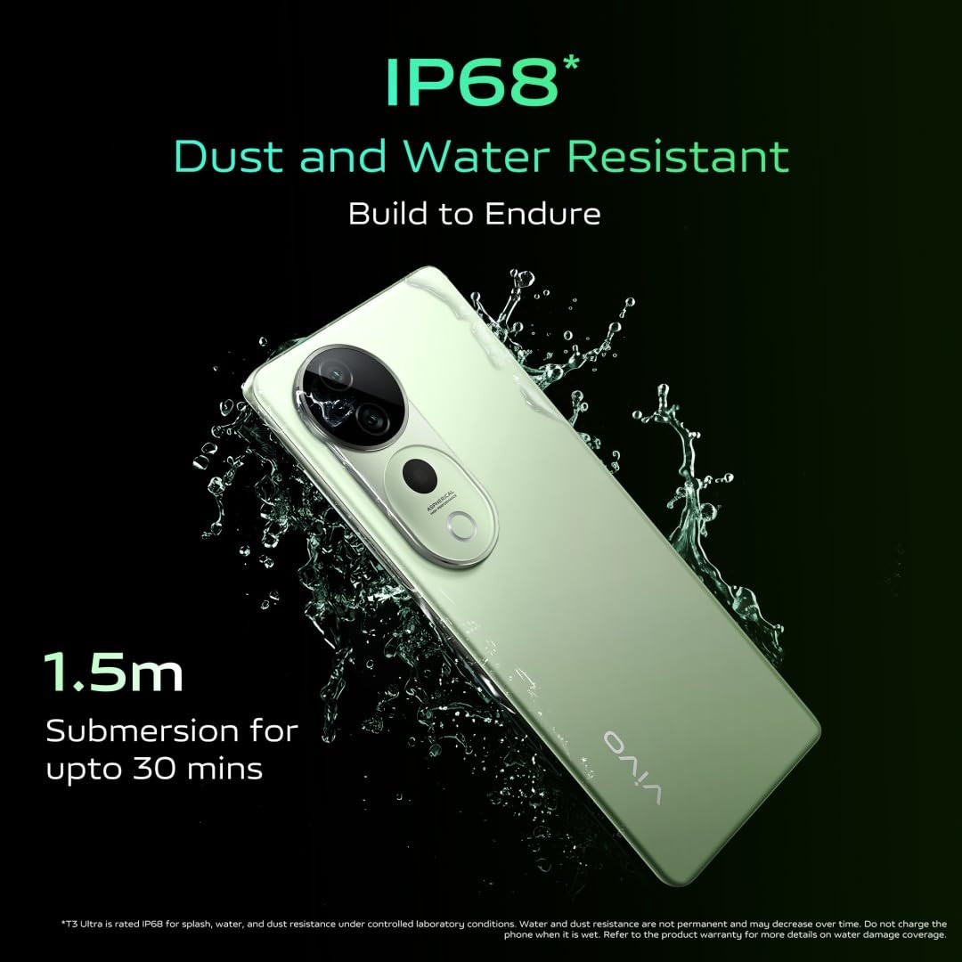 vivo T3 Ultra 5G Frost Green 8GB RAM 256GB Storage MediaTek Dimensity 9200 Processor AMOLED Display Dual SIM 5500mAh Battery