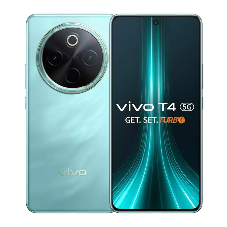 vivo T4 5G Emerald Blaze 12GB RAM256GB Storage Snapdragon 7s Gen 3 120Hz Quad-Curved AMOLED 7300mAh90W Fast Charge 50MP Sony OIS Camera Military Grade Build AI Photo Enhance AI Erase