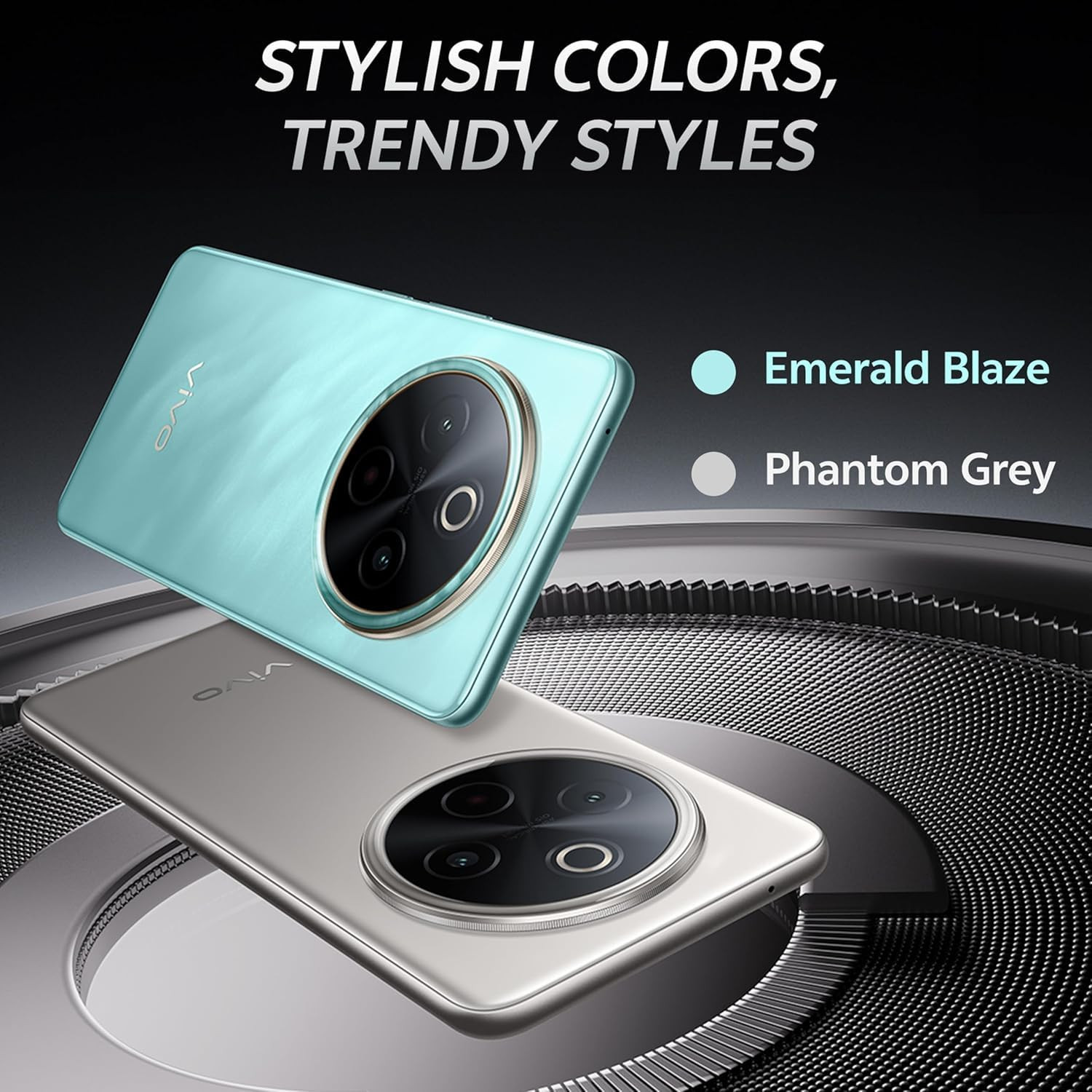 VIVO T4 5G Phantom Grey 8GB RAM256GB Storage Snapdragon 7s Gen 3 120Hz Quad-Curved AMOLED 7300mAh90W Fast Charge 50MP Sony OIS Camera Military Grade Build AI Photo Enhance AI Erase