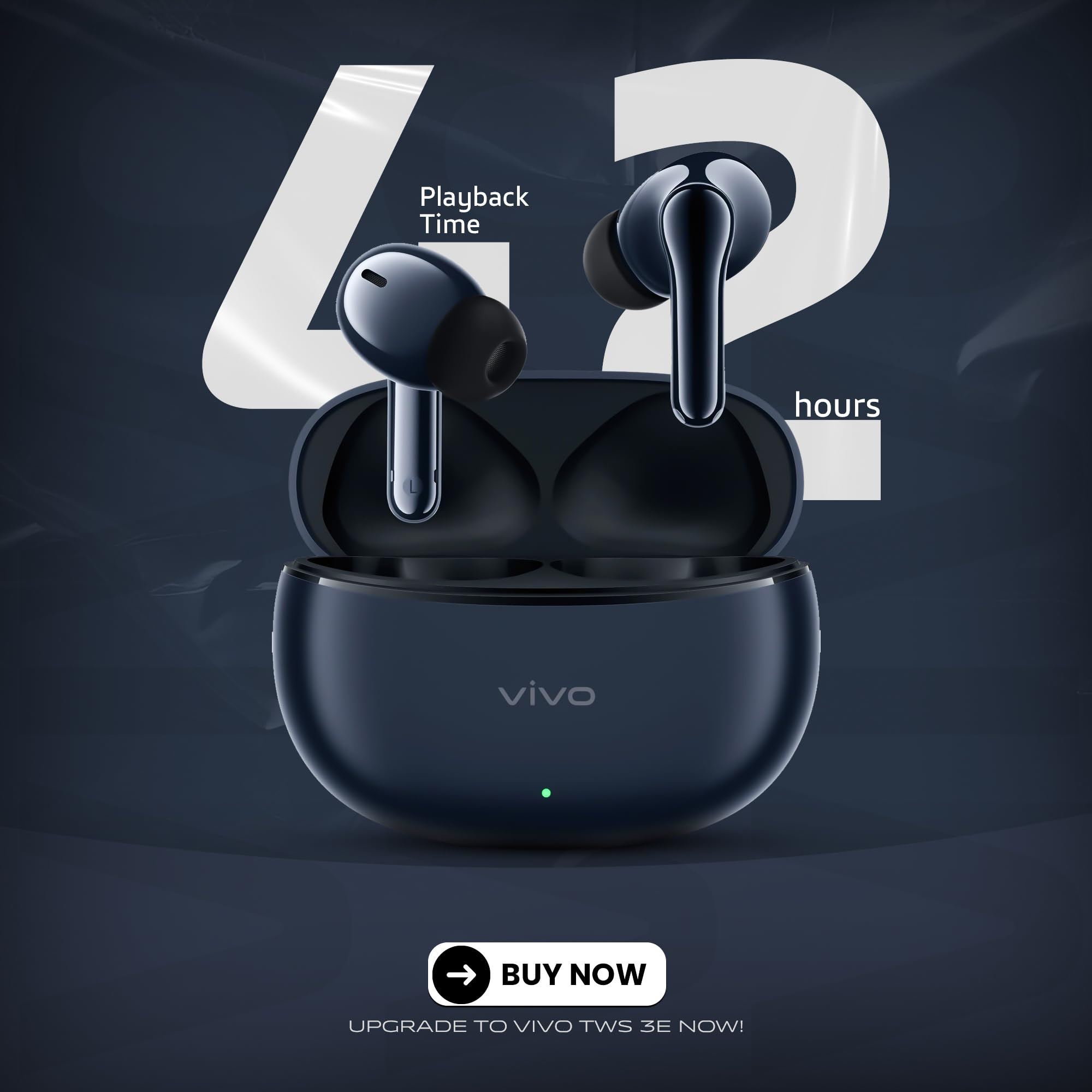 vivo True Wireless Bluetooth Earbuds with ANC 42H Battery 88ms Low Latency Touch Control IP54 Fast Charging Bluetooth 53 TWS USB Type-C White Black Dark Indigo