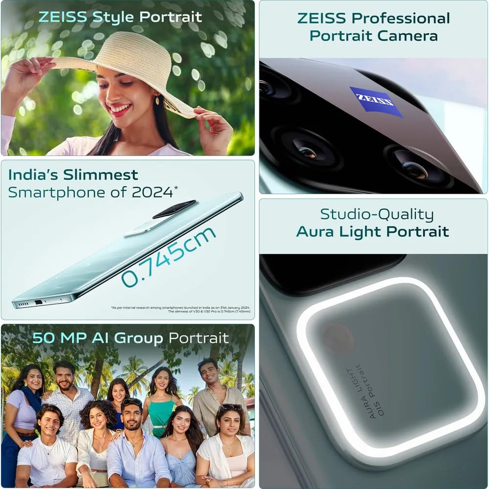 VIVO V30 Pro 5G Smartphone 12GB RAM 512GB Storage Classic Black