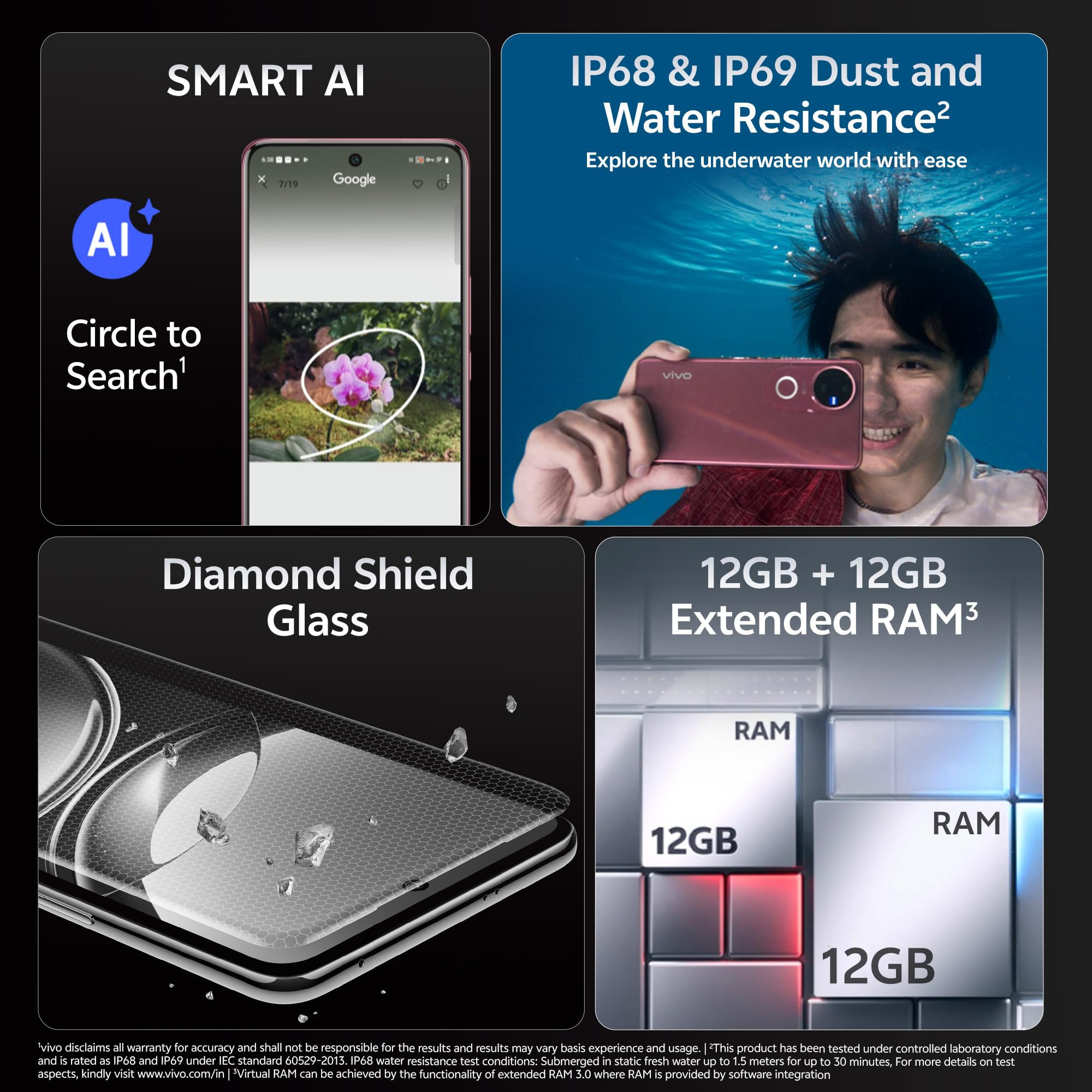 Vivo V50 5G Titanium Grey 8GB RAM 128GB Storage with No Cost EMIAdditional Exchange Offers